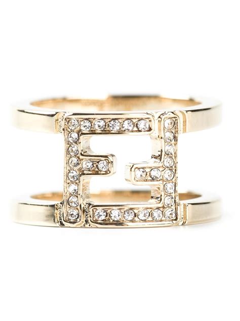 fendi double logo charm ring|Fendi Rings .